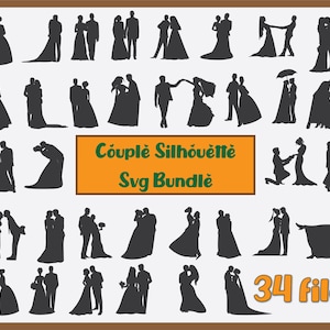 Hochzeitspaar tanzend SVG-Bundle, Hochzeitssilhouette, Romantisches Paar Tanz svg, Tanz Silhouette