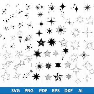 SPARKLE SVG-bundel sterren gesneden bestanden voor Cricut en silhouet – Glitter Sparkle-clipart voor DIY-ambachten, scrapbooking en vinylprojecten