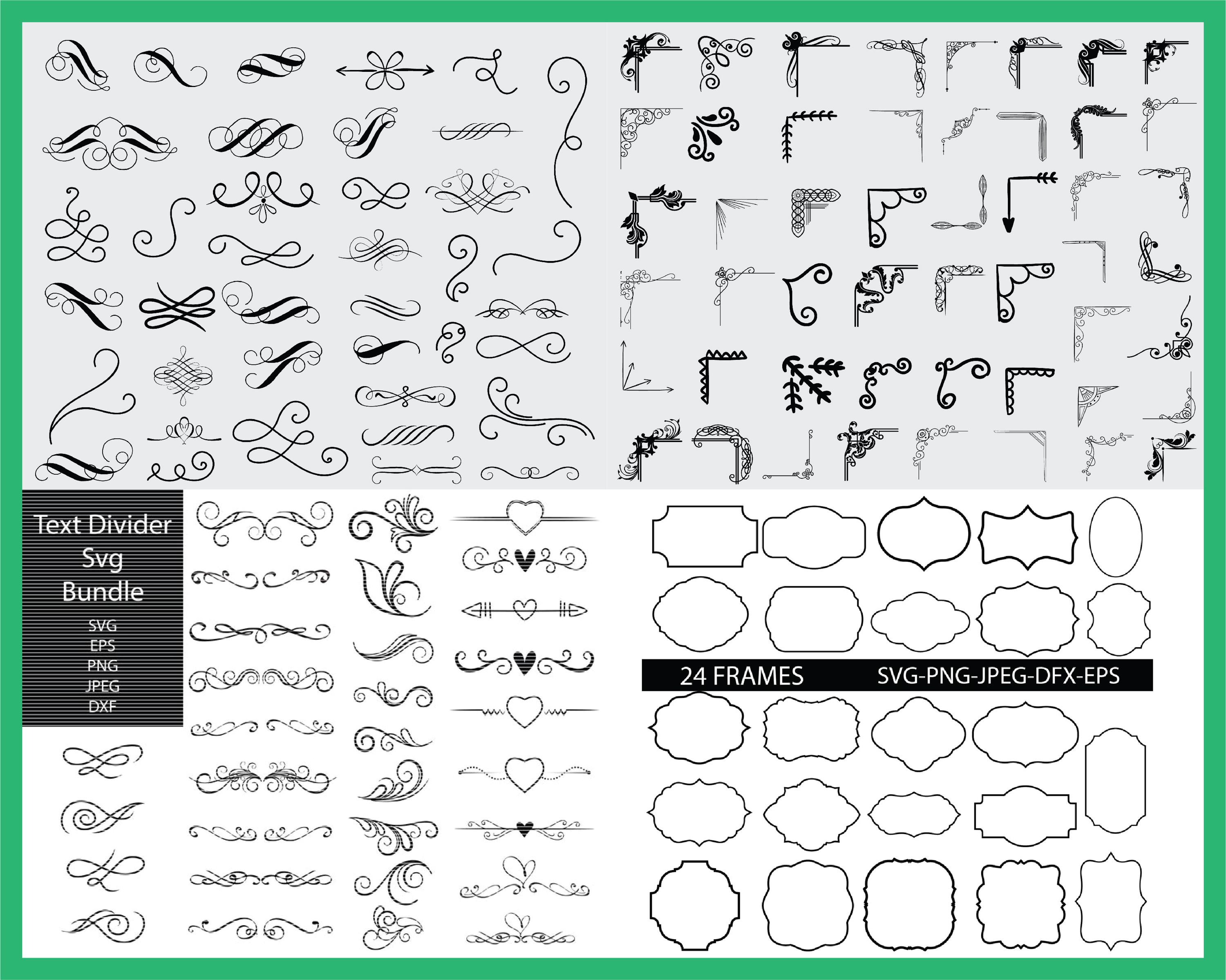 Decorative Elements SVG Bundle Mega Pack – Labels, Text Dividers ...