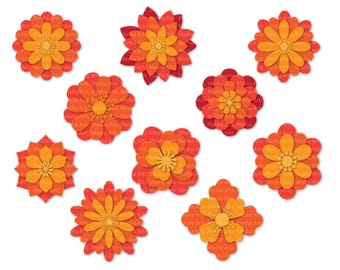 20 Small Paper Flower Templates SVG, Paper Flowers SVG, DIY Flowers clipart, Flower png File, Silhouette Cut Files, Cricut Cut Files