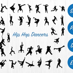 Hip hop dance svg bundle, Dance Silhouette, Dancer Silhouette svg, Hip Hop Dancer Clipart