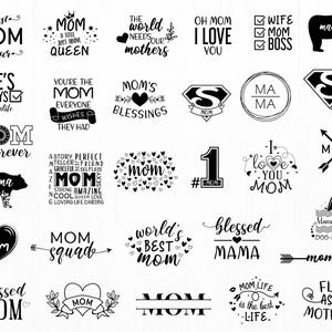 Mom Life SVG Bundle - Süße Mom Zitate & Blessed Mama svg für Muttertags-T-Shirts Design
