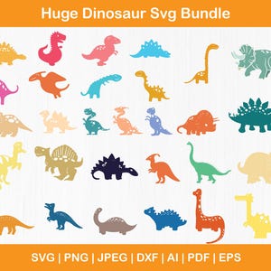 Pacote SVG de dinossauro fofo, clipart de bebê dinossauro, arquivos vetoriais de arte de parede de dinossauro, arquivo de corte a laser de T-rex, download instantâneo