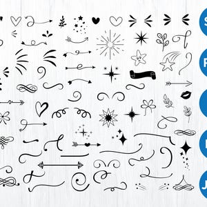 装飾要素 svg バンドル、テキスト区切り線 png、装飾 svg、装飾 png、装飾枠カットファイル