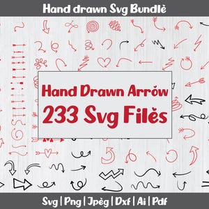 Pfeile SVG Bundle: Handgezeichnete Pfeilschilder, Herzpfeile (Schnittdateien)