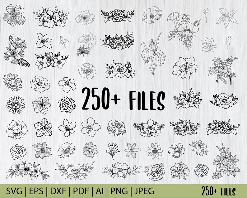 Floral SVG Mega Bundle: 250 Wildflower & Botanical Designs (Digital Download) image 1