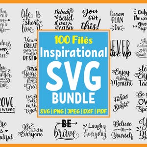 Motivations-Svg-Bundle - Positive Zitate svg, Affirmationszitate, süße inspirierende Sprüche, lustiges Zitat Cut Files