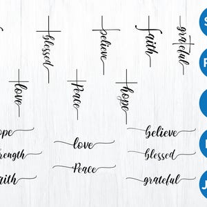 Paquete de SVG con escritura cristiana, SVG religioso, versículos bíblicos PNG, citas cristianas, archivos PNG de las Escrituras, fuente de fe