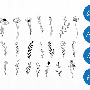 Wildflower SVG Bundle: Coquette Floral Sketch Cut Files image 5