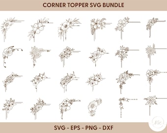 Floral Corner SVG Bundle: Decorative Page Border Designs (Instant Download)