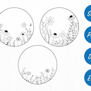 Wildflower SVG Bundle: Coquette Floral Sketch Cut Files image 6