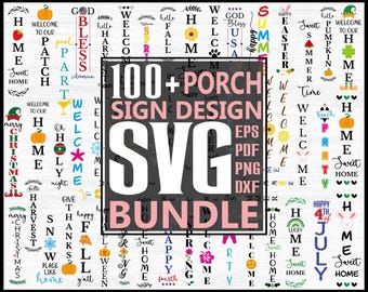 Huge Porch Sign Svg Bundle, Welcome Sign Svg, Home Porch cut file, Summer png, Home Signs clipart
