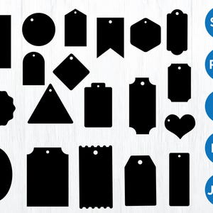 Geschenke-Tag-Svg Laser-cut-Datei, Geschenktüte Tags Vorlage Schnittdatei, Label-Svg-bundle, Label Clipart, Tags Silhouette, Tag-vektor