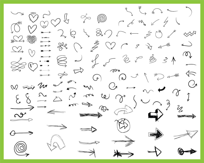 Hand Drawn Doodle SVG Bundle: 550+ Line Art Vector Elements (Digital Download) image 5