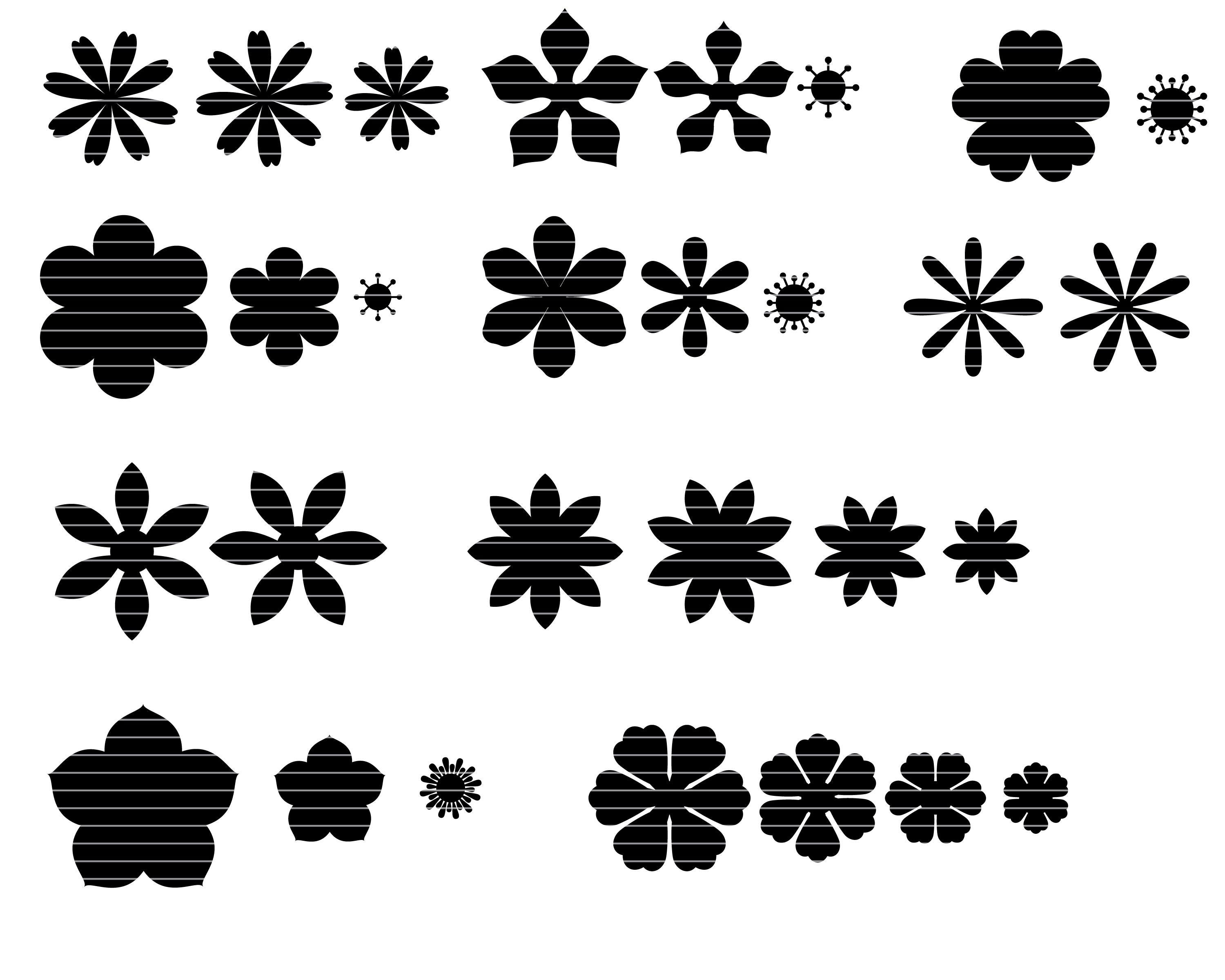 Small paper flower cut-out template.