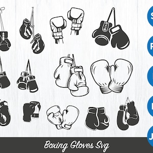 Paquete SVG de guantes de boxeo, imágenes prediseñadas de guantes de boxeo, guantes de boxeador PNG, archivos de corte vectorial de boxeador
