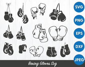 Boxing Glove SVG Bundle: Silhouette Clip Art (Digital Download)