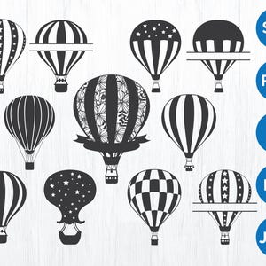 Heißluftballon geschnitten Datei, Heißluftballon Clipart, Abenteuer SVG, Reise Aufkleber, Laser-Schnittdatei