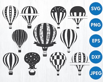 Hot Air Balloon svg cut file, Hot Air Balloon clipart, Adventure Svg, Travel Decal, laser cut file
