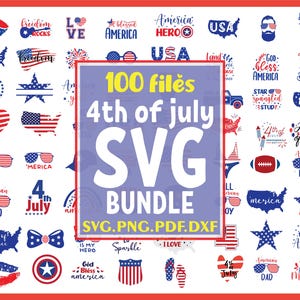 SVG del 4 luglio - SVG patriottico, Clipart del 4 luglio, PNG della bandiera americana per il design del Giorno dell'Indipendenza