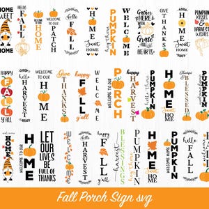 Fall Porch Sign svg Bundle, Thanksgiving Vertical sign svgs, Home Porch png, svg files for cricut