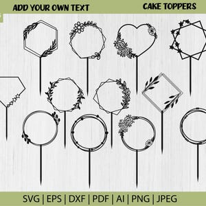 Floral Wreath Cake Topper SVG Bundle: Laser Cut Designs (Digital Download)
