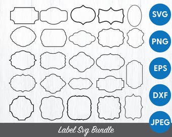 Label Frames SVG Clip Art Bundle: Cricut & Silhouette Cut Files (Digital Download)