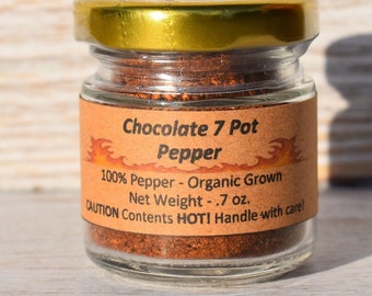 Ground Organically Grown Chocolate 7 Pot Pepper