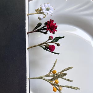Crochet Native Flower Bookmark: Handmade Waratah, Wattle & Eucalyptus