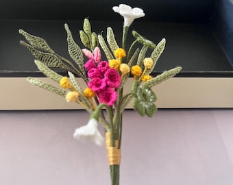 Crochet happiness Bloom Crochet Brooch, Wedding flower boutonniere, Thank you gift, Handmade brooch. Mother’s Day Gift, Meaning gift