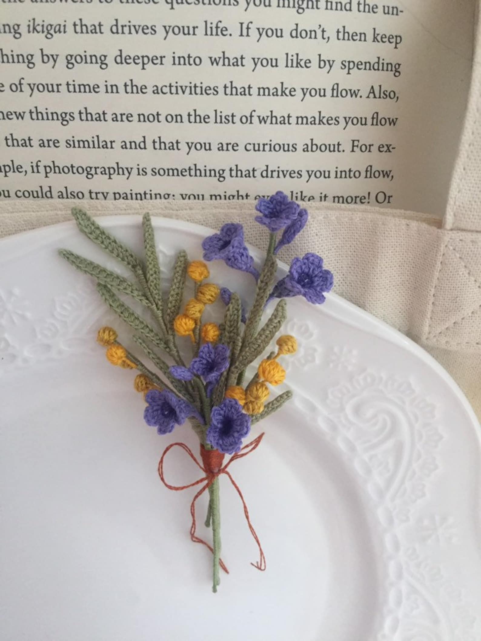 Crochet Jacaranda and Wattle Brooch Wedding Flower Etsy