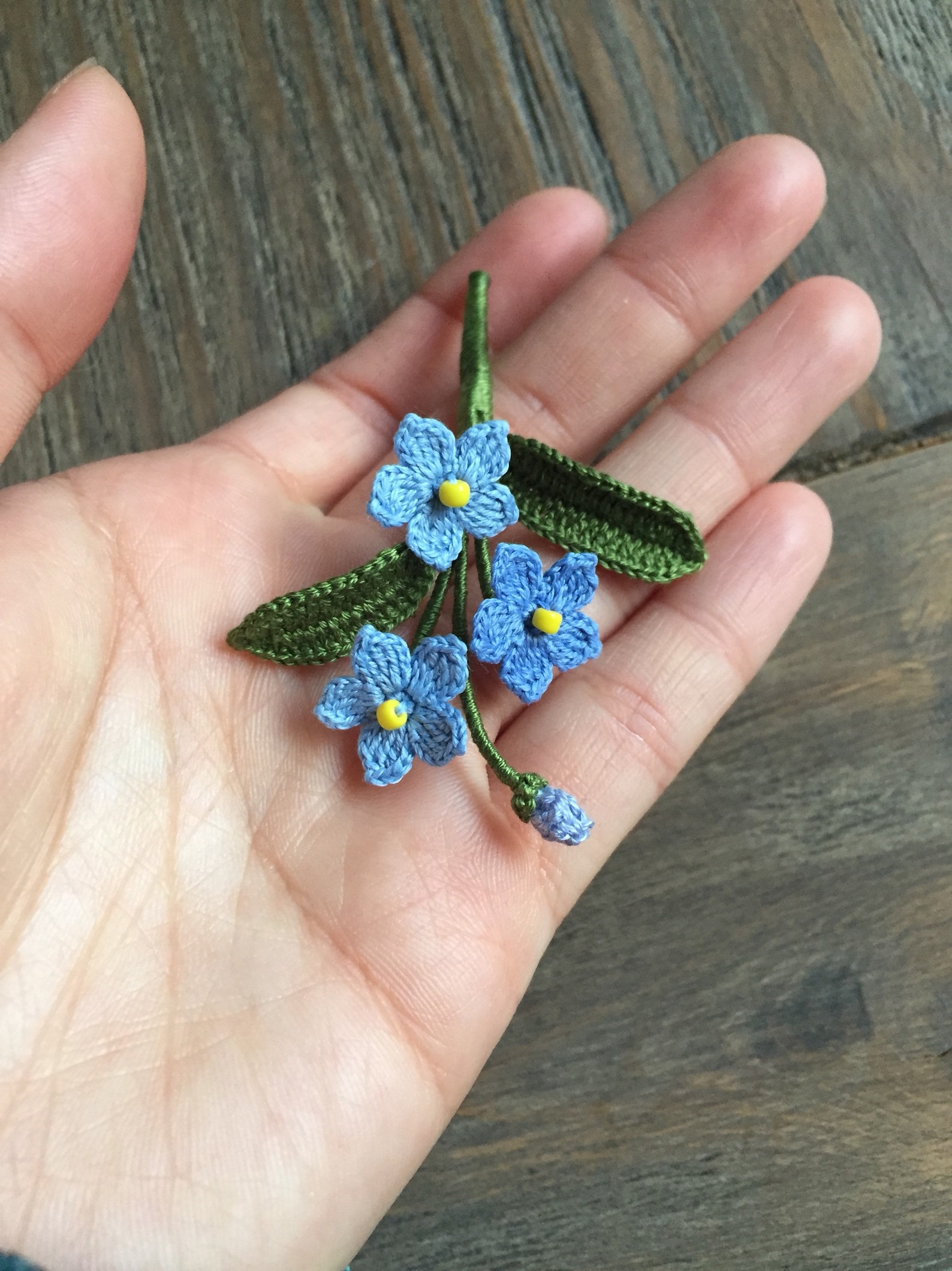 Crochet Me Not Flower Brooch Wedding Flower Etsy UK