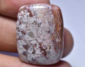 31x24x6 mm 44 cts....##1829 Mexican Crazy Lace Agate Cabochon Cushion Cabochon