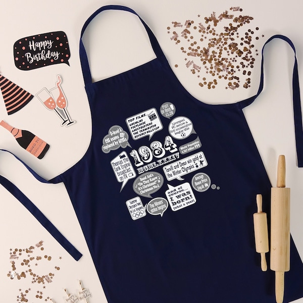 Events Of 1984 - 40th Birthday Gift | Present | Idea Apron for men him dad husband son man friend brother