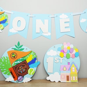 Pixar Up Birthday Banner, One High Chair Banner, Disney Pixar Up Inspired Birthday Decorations