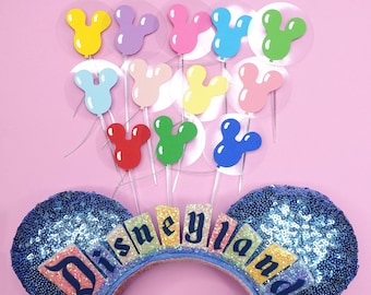 Decorazione per torta a forma di palloncino Disney - Decorazioni per cupcake di compleanno di Topolino - Una dozzina di decorazioni (12 pezzi)