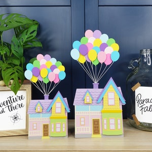 Disney&#39;s UP House with Balloons Cake Topper / Centerpiece - Carl&#39;s & Ellie Inspired House - Two sizes Available