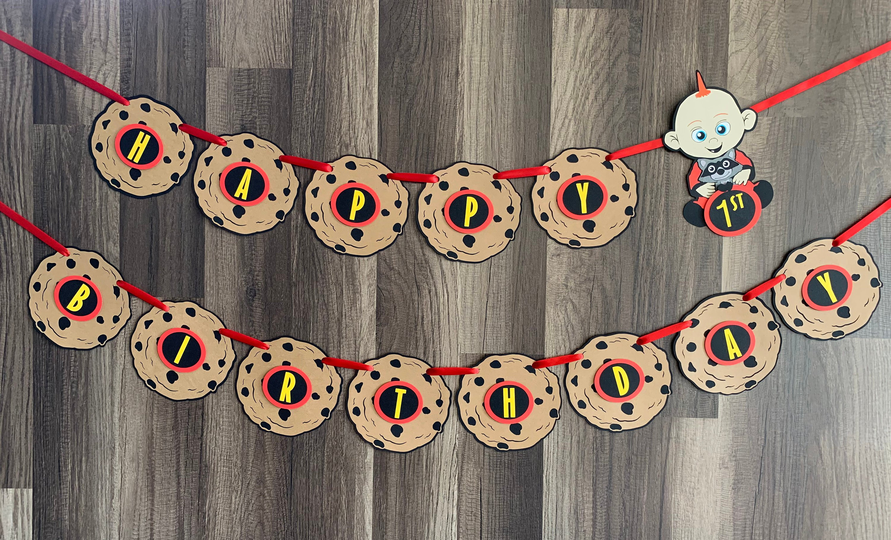 Los Increibles Feliz Cumpleanos Banner Bebe Jack Jack Raccoon Party Decoraciones Suministros No Digital O Impreso