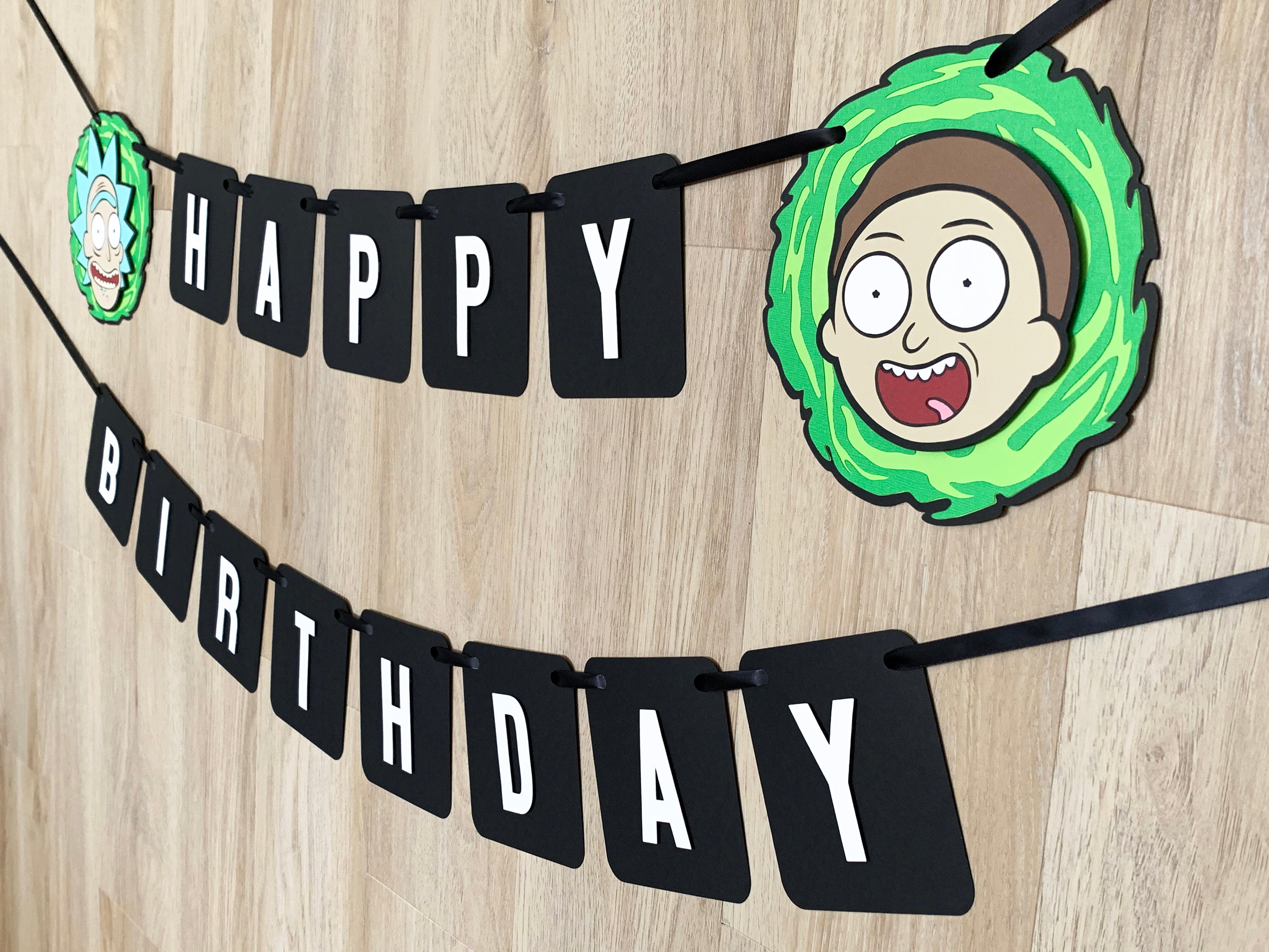 Rick And Morty Inspired Happy Birthday Banner Party Etsy