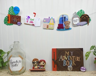 Op Pixar Up Carl & Ellie geïnspireerde banner - Up Movie Decorations - aangepaste namen in mailbox