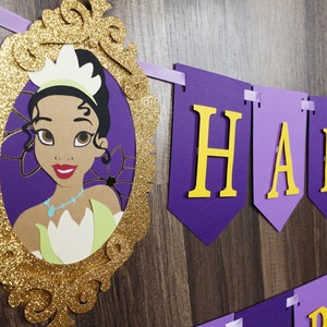 Disney&#39;s Princess and the Frog Tiana Inspired &quot;Happy Birthday&quot; Banner - Custom Orders Welcome!