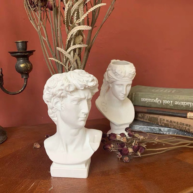 Resin Greek Statue Vase Flower Pot Sculpture Etsy