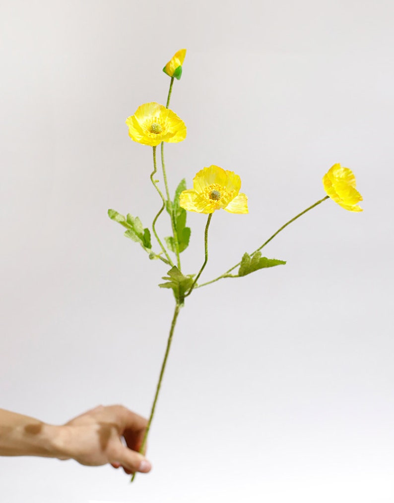 Faux Flower Artificial Poppy Stem Etsy