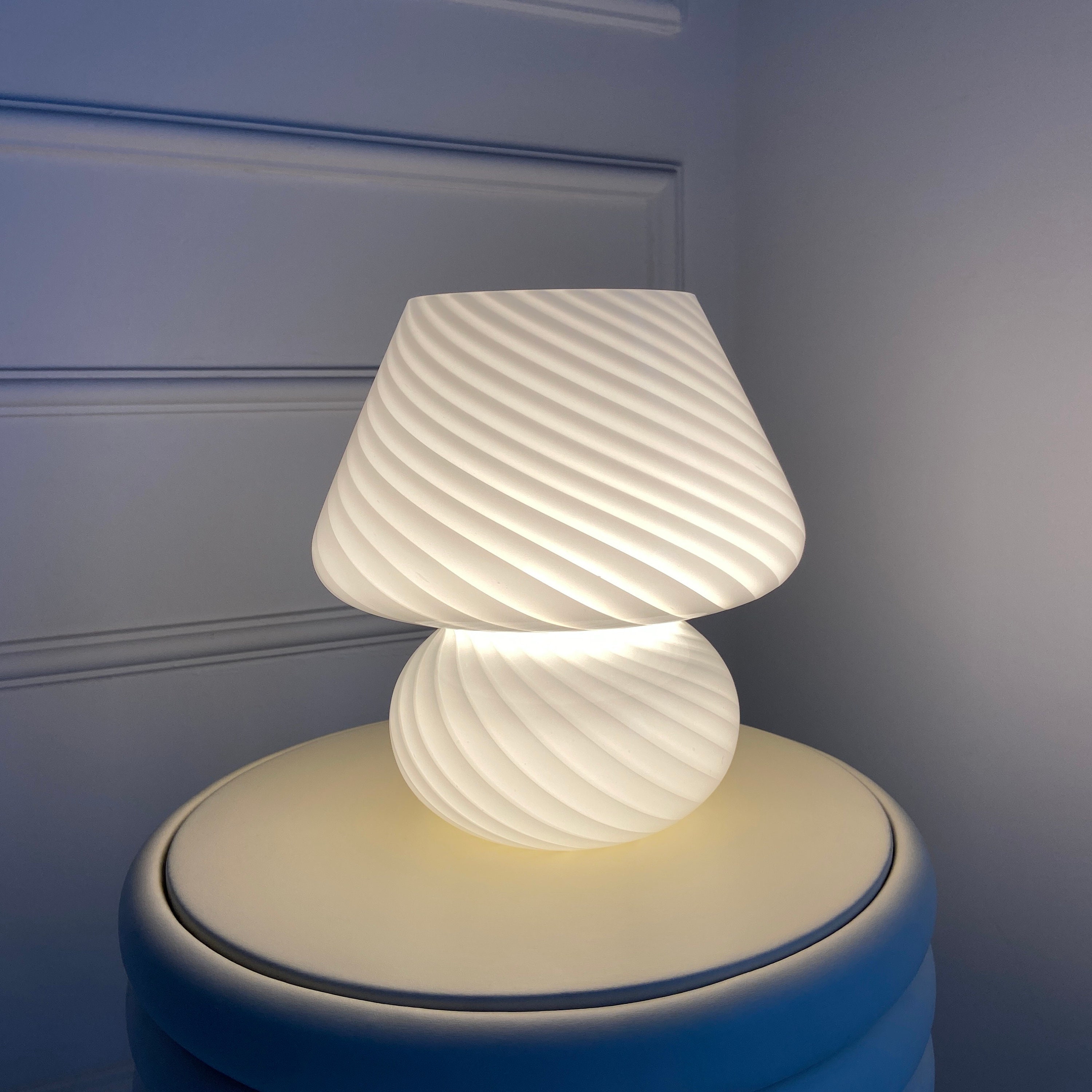BIG Mushroom Shape Stripe Desk Lamp Mushroom Table Lamp Etsy