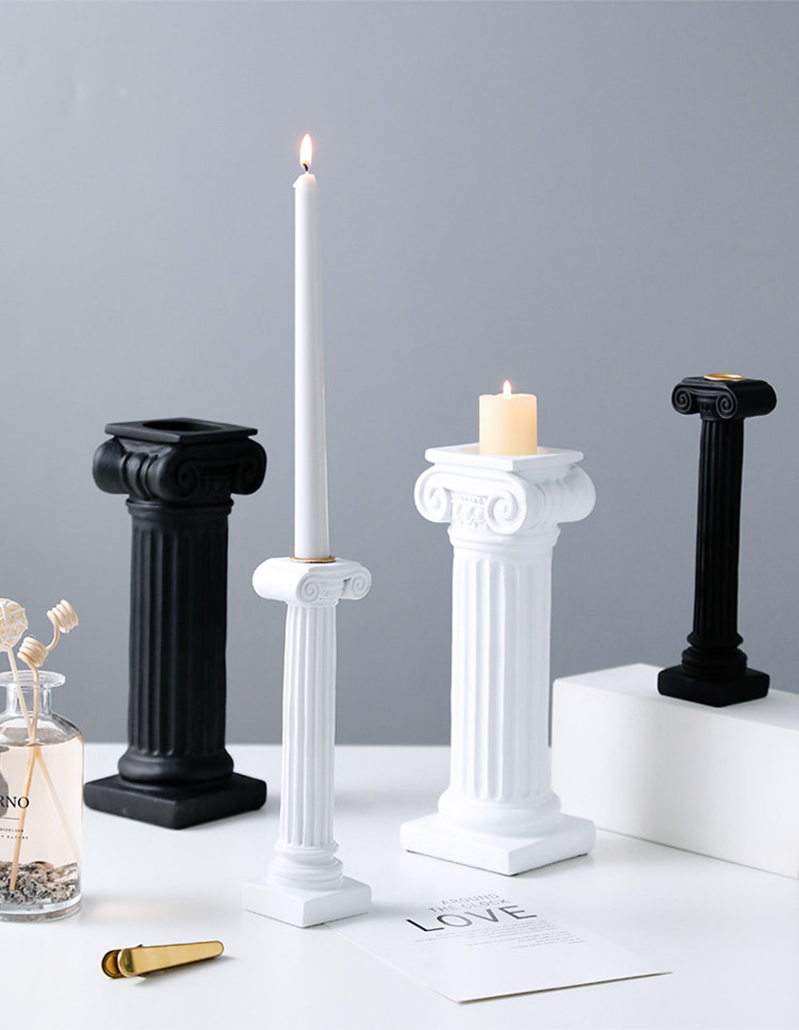 Resin Roman Column Candle Holder Etsy