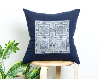 Ethnic Pillow Cases | Handmade Pillow Covers 16x16, Geometric Pillow Case, Batik Pillowcases