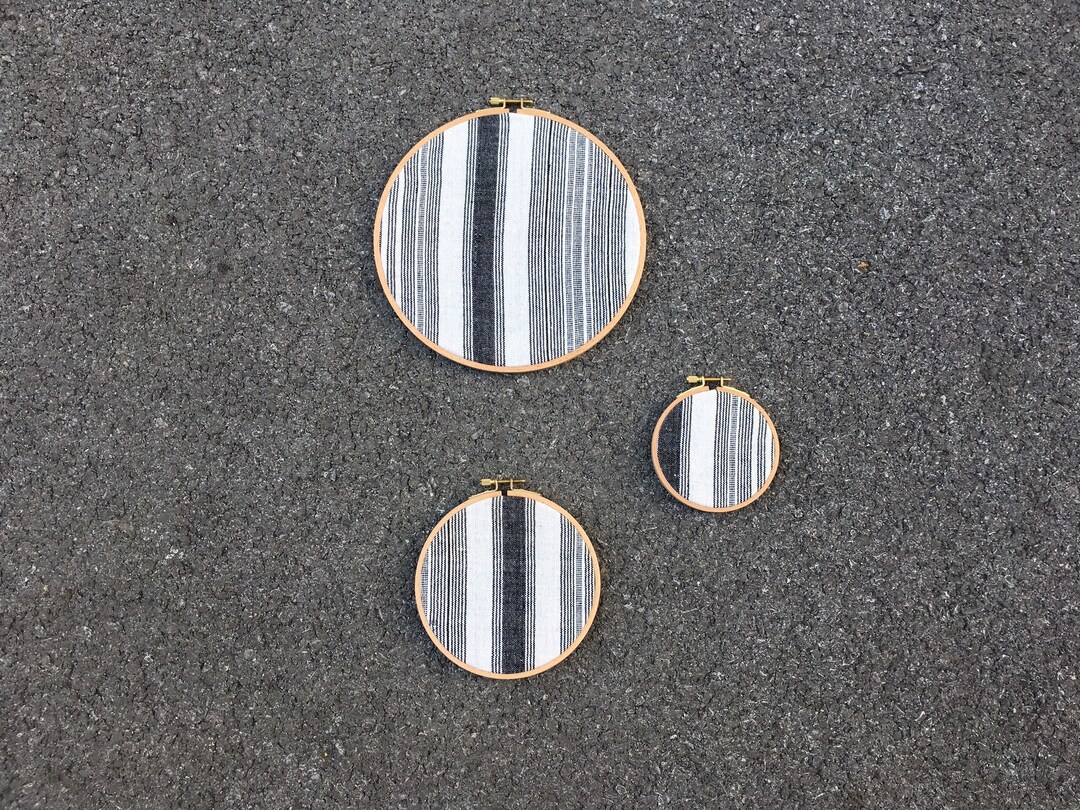 Striped Wall Hanging Decor Set Tribal Home Gallery Decor, Wooden Hoops
