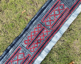 Vintage Hmong Batik Fabric | Hand-drawn Indigo Textile