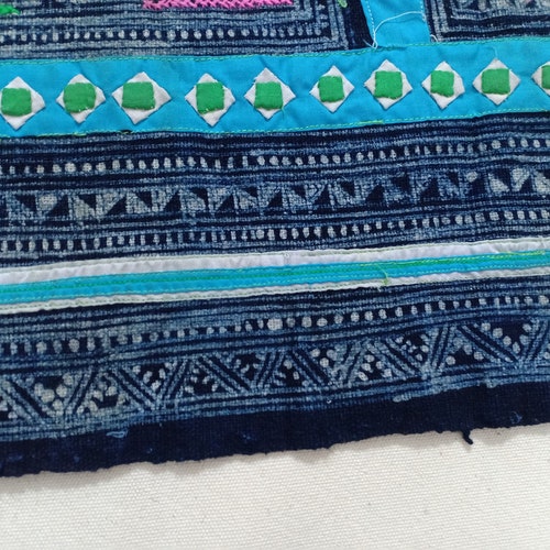Vintage Handrawn Batik Fabric | Hmong Hill Tribe Brocade, Handmade Cotton Textiles, Antique Tribal high quality Fabrics, Table Runner Fabrics