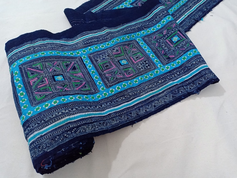 Vintage Handrawn Batik Fabric | Hmong Hill Tribe Brocade, Handmade Cotton Textiles, Antique Tribal high quality Fabrics, Table Runner Fabrics
